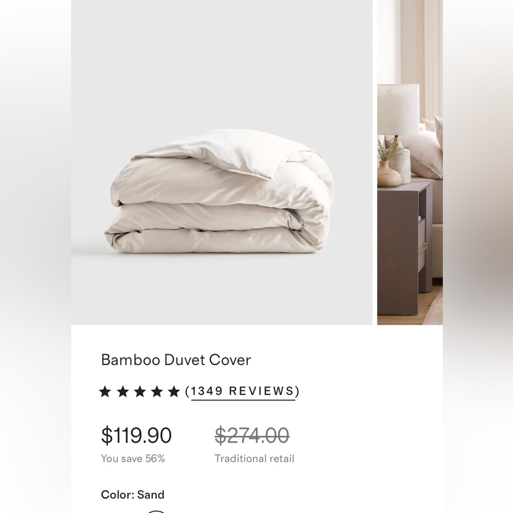 Quince Bamboo Duvet Cover - sand